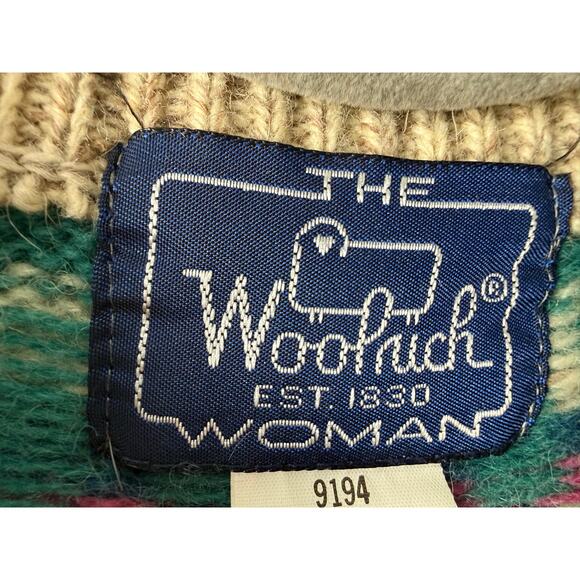 Vintage Woolrich Fair Isle Heart Sweater Wool Blend Sz Small Cottagecore Cozy - Picture 7 of 8